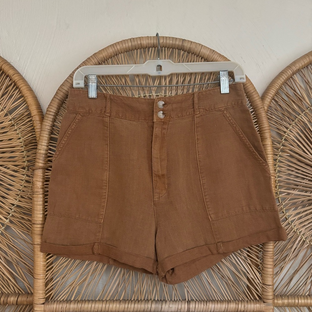 JOIE Linen Lyocell Blend Relaxed Shorts